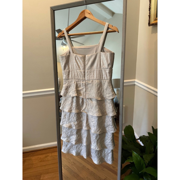 Women's R&M Richards Tiered Dress,‎ Size 8, Beige R&M Collection - Picture 5 of 6